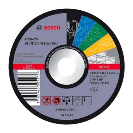 круг отрезной BOSCH Multiconstruction 125x22,2х1,0