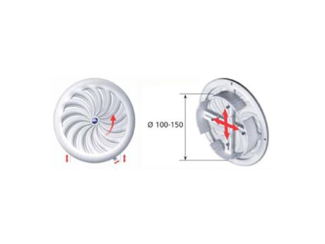 решетка вентиляционная кругл. d=100-150 жалюзи