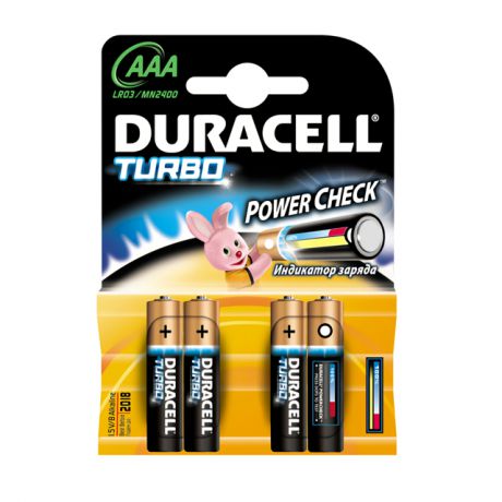 батарейка DURACELL LR03 AAA Turbo блистер 4шт
