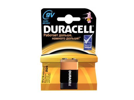 батарейка DURACELL 9В блистер 1шт