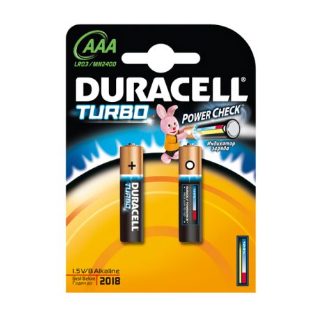 батарейка DURACELL LR03 AAA Turbo блистер 2шт