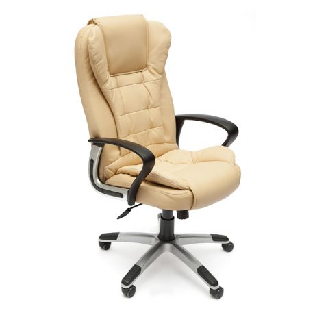 кресло офисное BARON 610х510х1250(1370)мм бежевый кож/замкожзам