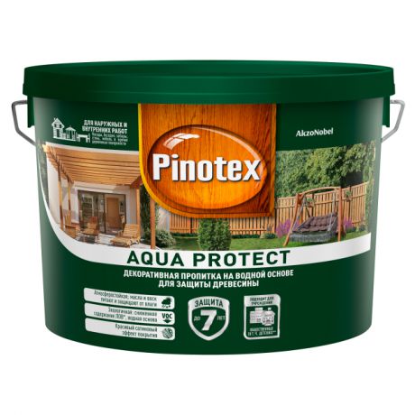 средство деревозащитное PINOTEX Aqua Protect 9л бесцветное