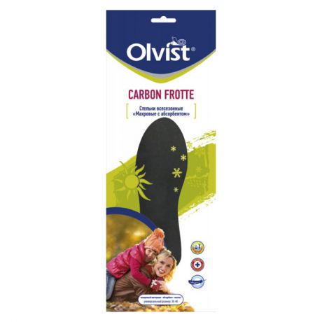стельки OLVIST Carbon Frotte махровые/латекс безразм. с угольным абсорбентом