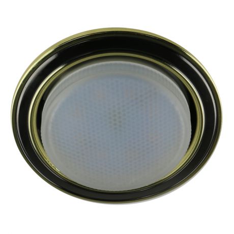светильник встраиваемый светодиодный DE FRAN 1х15 Вт, GX53, метал черный/золото