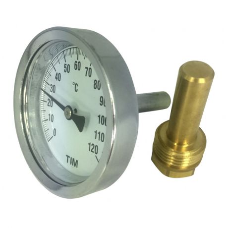 термометр д/воды TIM с гильзой 120 гр