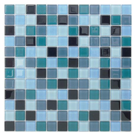 мозаика стеклянная 29,8х29,8х0,4 Delphinium, темн-синий микс