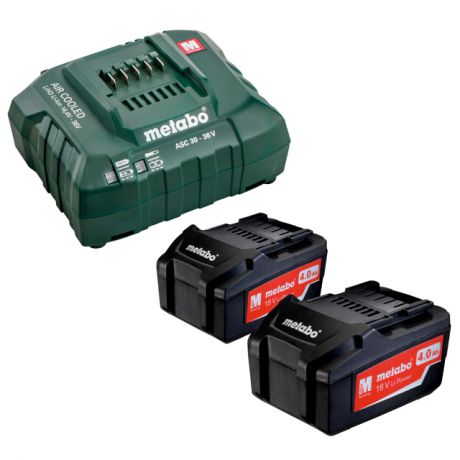 набор зарядное устройство + 2АКБ METABO Basic-Set 4.0 зу 30-36 + 2АКБ 18В Li-lon 4Ач