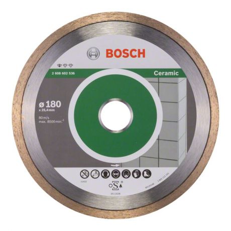 диск алмазный BOSCH Standard for Ceramic 180х25,4х1,6мм сплошной