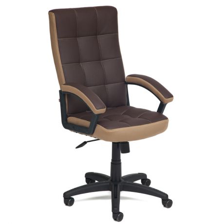 кресло офисное TRENDY коричневый/бронза иск. кожа/ткань