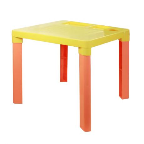 стол пластиковый детский 51х51х47см желтый