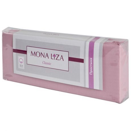 простыня на резинке MONA LIZA Classic 140х200см сатин розовая