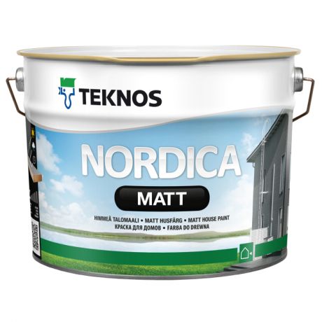 краска акриловая фасадная ТEKNOS Nordica Matt база А 9л белая