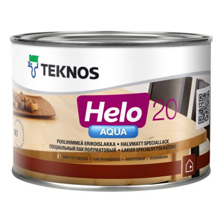 лак в/д паркетный ТEKNOS Helo Aqua 20 0,45л полуматовый