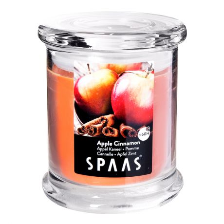 свеча в стекле SPAAS Арома Премиум Яблоко с корицей 9х10см 60ч/г аромат.