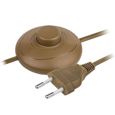 провод соединительный с выключателем и вилкой NAVIGATOR 1,7м коричневый