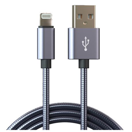 дата-кабель USB-Lightning 8P 1м металл оплетка