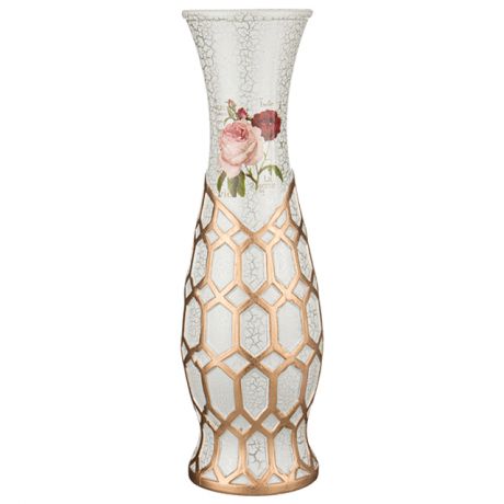 ваза LEFARD Розы кракле и золотая сетка 65см керамика