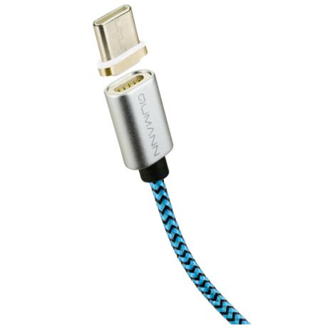 дата-кабель USB2.0-Type-C 1,2м магнитные разъемы бирюзово-черный