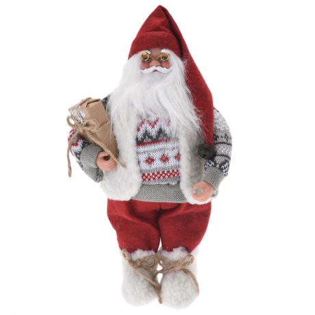 фигура Дед Мороз с подарком 37см красно-белый