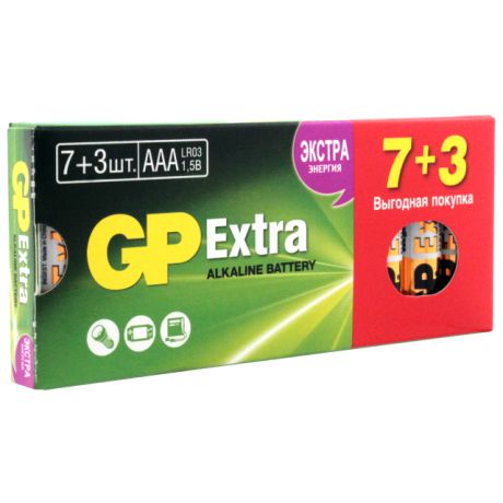 батарейка GP EXTRA AAA 7+3шт