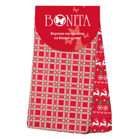 комплект полотенец кухонных BONITA Новый Год 35х63см 2шт в ассортименте