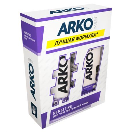 набор ARKO Sensitive: пена д/бритья 200мл, крем п/бритья 50мл