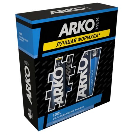 набор ARKO Cool: пена д/бритья 200мл, бальзам п/бритья 150мл