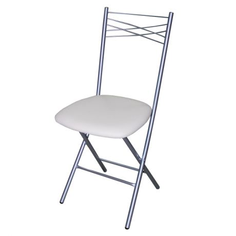 стул складной СИГМА1 577х400мм молочный иск. кожа/металл