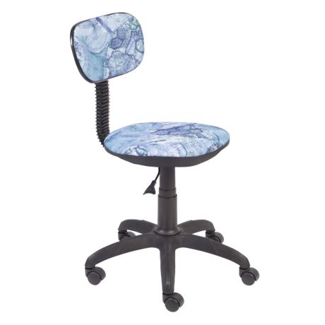 кресло офисное ЭРГО б/п 395х420х720(940)мм синяя карта ткань