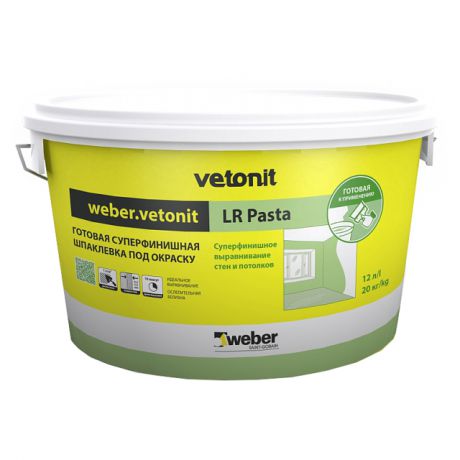 шпатлевка готовая WEBER Vetonit LR Pasta суперфинишная 20кг под покраску