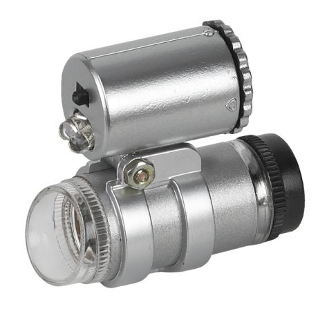 фонарь с микроскопом ЭРА М45x 2xLED пластик серый