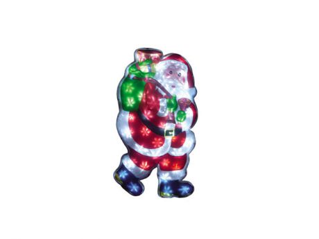 панно Дед Мороз с мешком мерцающий 40 LED 70х40см 8 реж. д/улицы