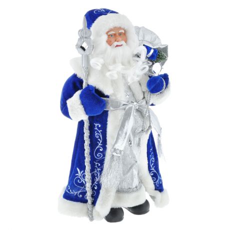 фигура Дед мороз в костюме 41см синий/белый