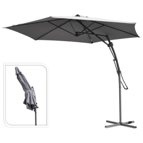 зонт садовый подвесной d380см серый