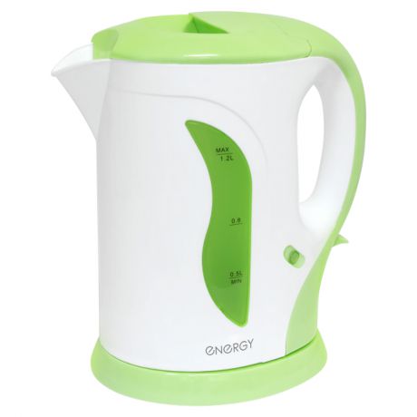 чайник ENERGY E-207 1100Вт 1,2л пластик белый/зеленый