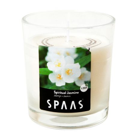 свеча в стекле SPAAS Божественный жасмин 7х8,3см 25ч/г аромат.