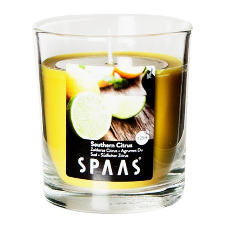 свеча в стекле SPAAS Южный цитрус 7х8,3см 25ч/г аромат.