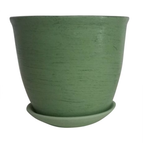 горшок керамический с поддоном Шебби 2,8л d17см h14см зеленый