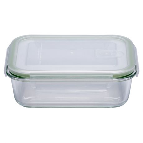 контейнер д/продуктов ELEY 1л 21х15х7см жаропр. стекло/пластик прямоуг. с 4-мя замками