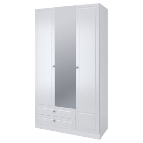 шкаф РОМЕО 3-х дверный с зеркалом 1350х600х2345мм белый ЛДСП/МДФ