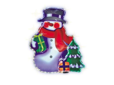 фигура Снеговик с елочкой и подарками 84LED 61х81см д/улицы