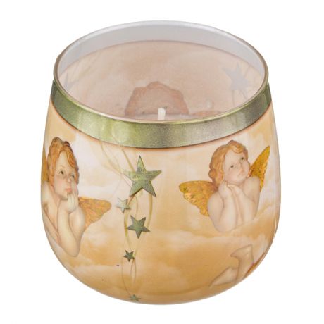 свеча в стекле ADPAL Ангелы 6х7см 20ч/г аромат ванили парафин