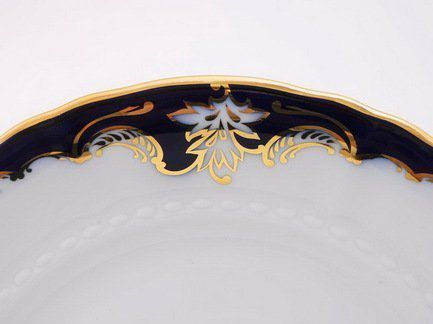 Leander Тарелка для торта Соната Темно-синяя окантовка с золотом, 27 см 07111027-1357 Leander