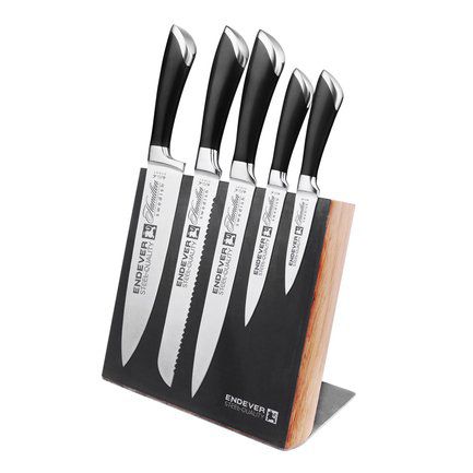 Endever Набор кухонных ножей на магнитной подставке, 6 пр. Hamilton-013 Endever