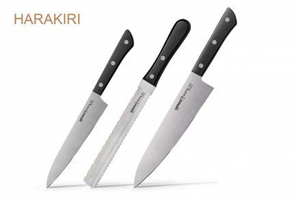 Samura Набор ножей Harakiri, 3 пр., черный SHR-0230B/K Samura