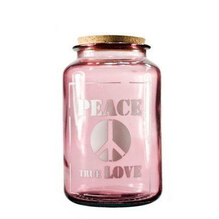 Vidrios San Miguel Банка для сыпучих Peace true love (3.1 л), 15х25 см, розовая 5265_1F309 Vidrios San Miguel