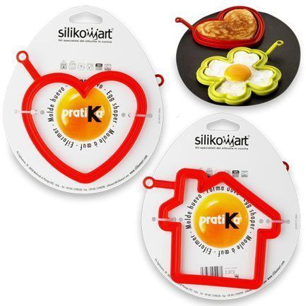 Silikomart Набор формочек для яичницы "Домик" и "Сердце", 2 шт., красные EGGSET2A Silikomart