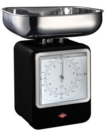 Wesco Кухонные весы-часы Retro Style, черные 322204-62 Wesco