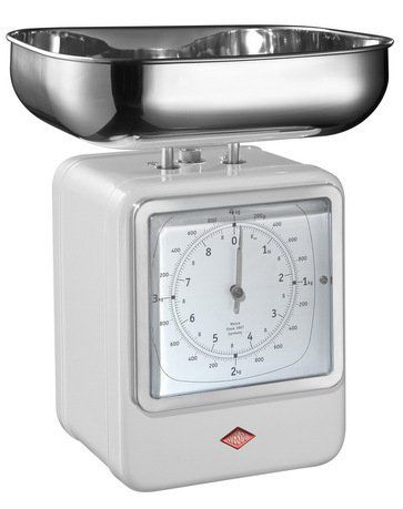 Wesco Кухонные весы-часы Retro Style, белые 322204-01 Wesco